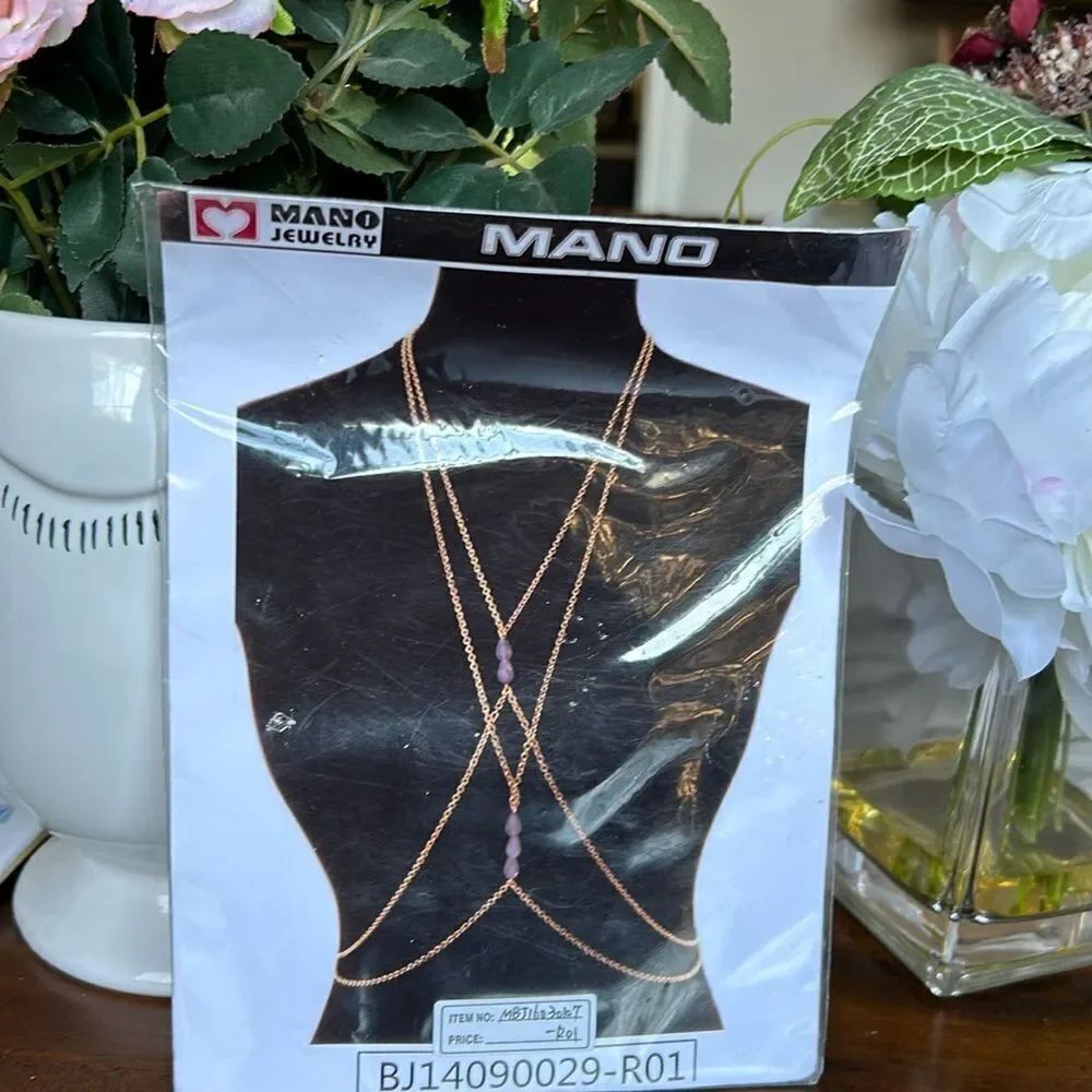 Mano Jewelry body piece NWT beads and gold color